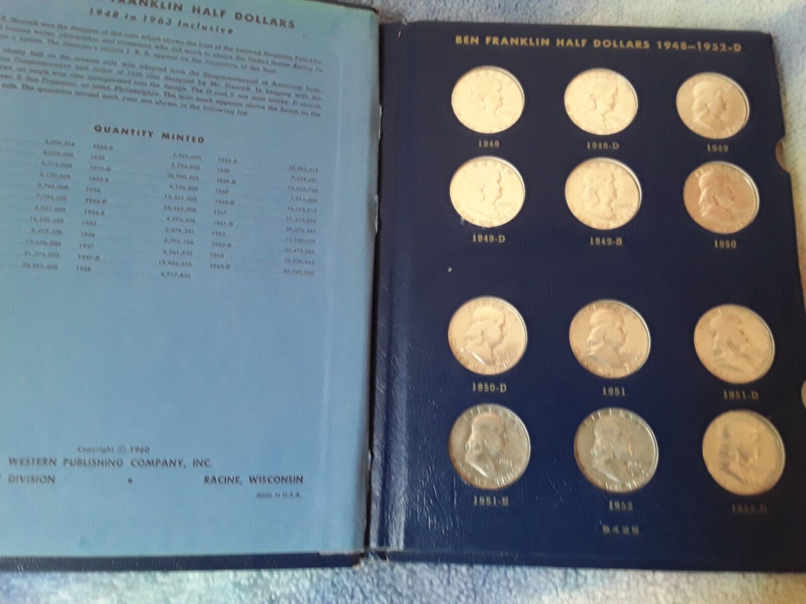 FRANKLIN SILVER HALF DOLLARS 1948-1963 TOTAL COINS 35 Без бренда - фотография #2