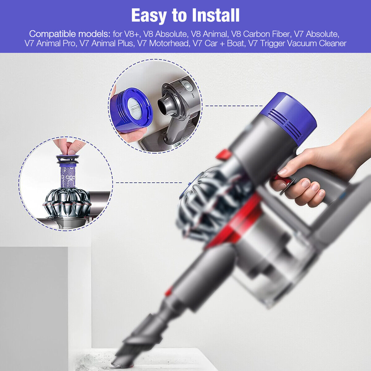 6 Pack Filter Replacement for Dyson V7 V8 Animal and V8 Absolute Cordless Vacuum Housmile - фотография #8