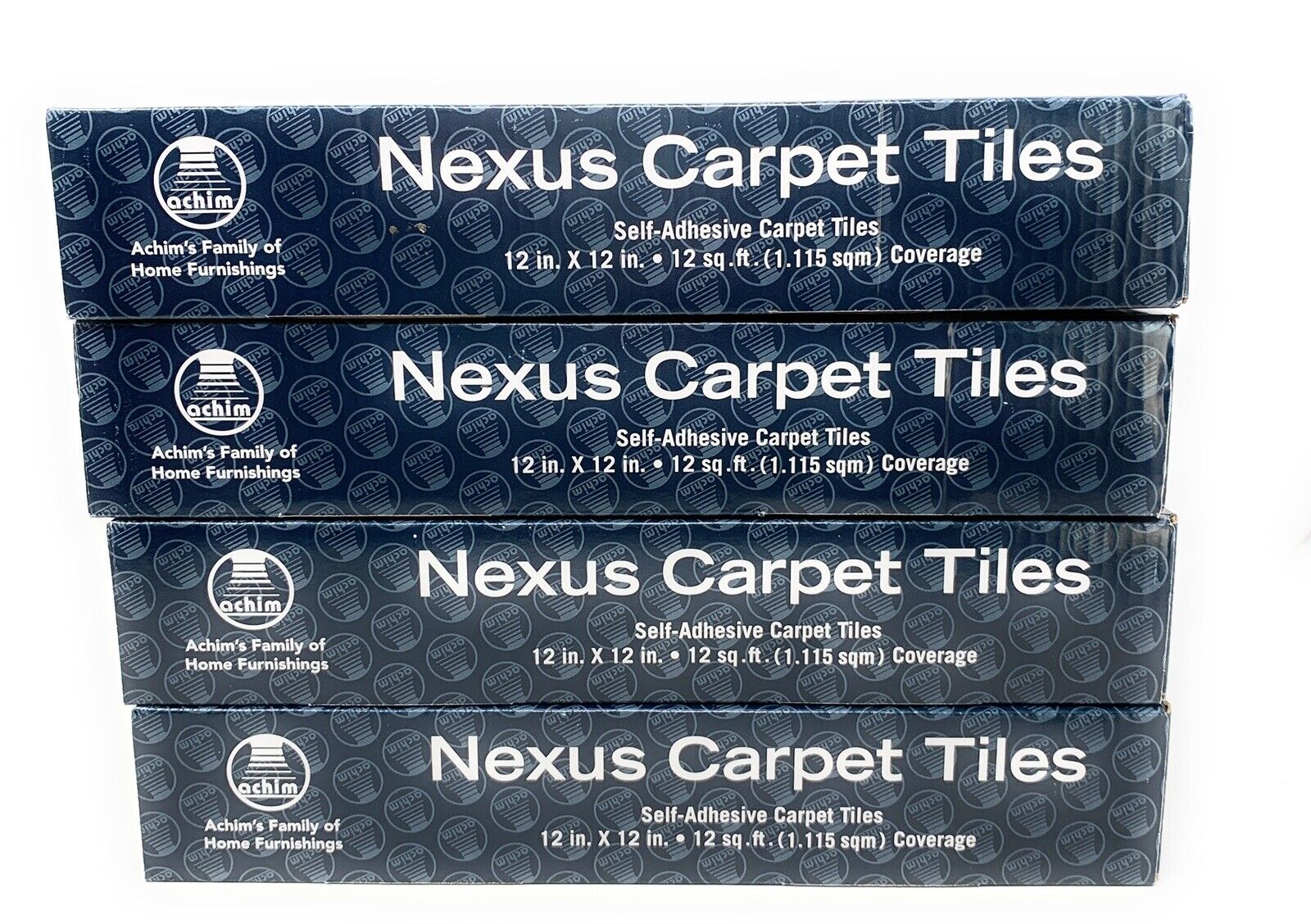 Nexus 12x12 Self Adhesive Carpet Floor Tiles 48 Tiles Navy Blue Lot of 4 Achim 571312670