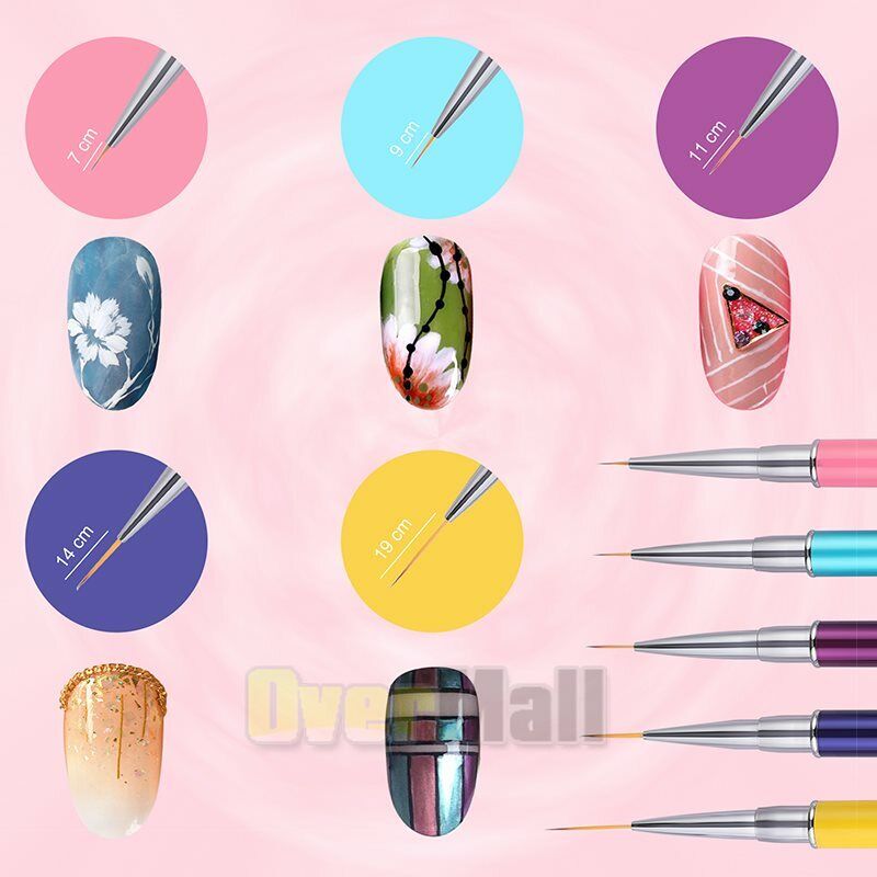10 Pieces 3D Nail Art Brushes Set Nail Liner Ombre Brush Nail Painting Design Unbranded Does not apply - фотография #2
