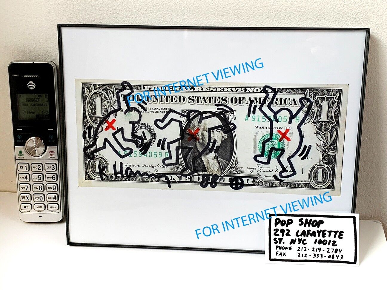 Keith Haring Signed Dollar Bill + Resume + POP SHOP Biz Card Без бренда - фотография #5