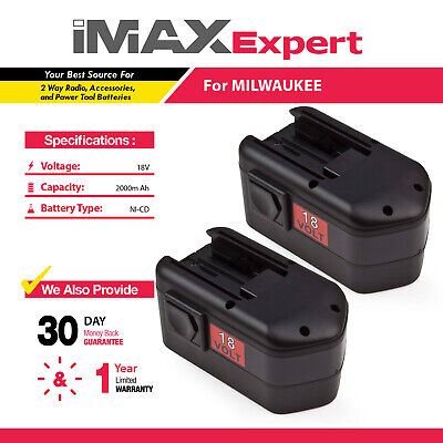 2 x NEW 18V 18 VOLT BATTERY for MILWAUKEE 48-11-2200 48-11-2230 48-11-2232 imax_expert Does Not Apply