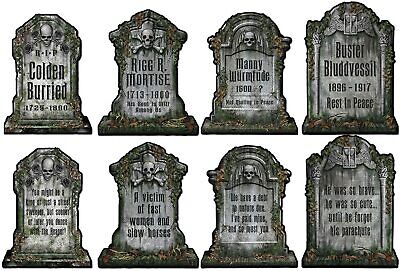4 Tombstone Cutouts 15" Halloween Party Decorations Haunted House House Beistle