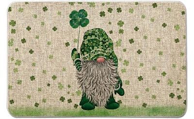  St Patricks Day Door Mat Green Gnome Lucky Sharmrock Rug Farmhouse Kitchen  Does not apply Does Not Apply - фотография #2