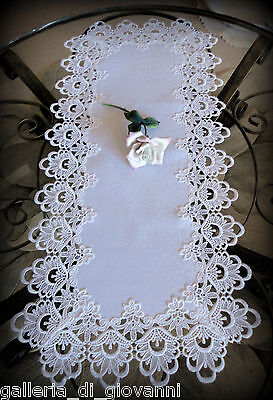 Lace Table Runner Dresser Scarf DECADENT WHITE 36"  Doily Без бренда - фотография #3