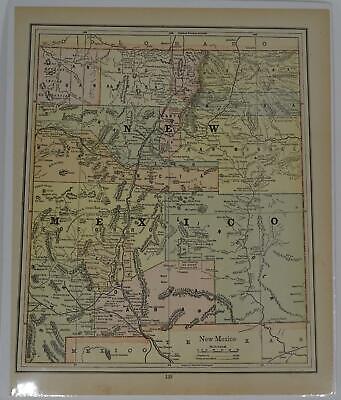 Lot 2 Antique Maps Arizona New Mexico Gaskell's Atlas of the World Century 1897 Без бренда - фотография #8