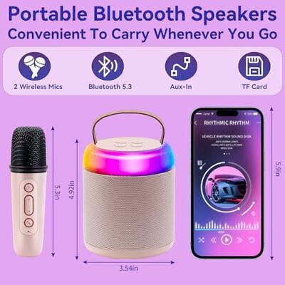 Newest Portable Karaoke Machine for Kids Adults,Portable Bluetooth Speaker Pink Does not apply Does Not Apply - фотография #3