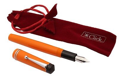 Set of 3 - Click Diplomat Acrylic Fountain Pen FLEX NIB Orange Black & Burgundy CLICK - фотография #3