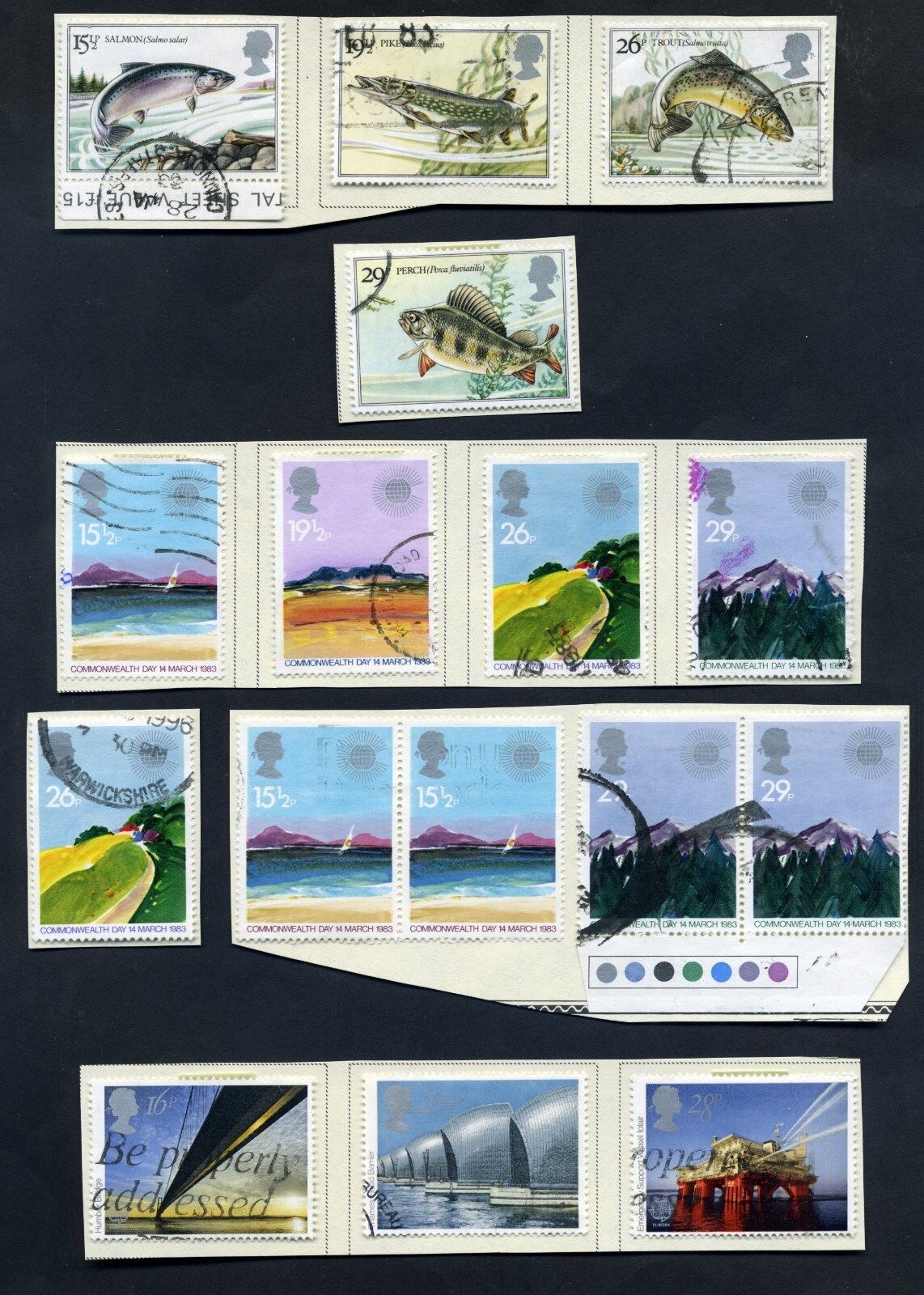 Lot of 34 stamps, UK, 1983 Scott 1011-1039, Seven Complete Sets Без бренда
