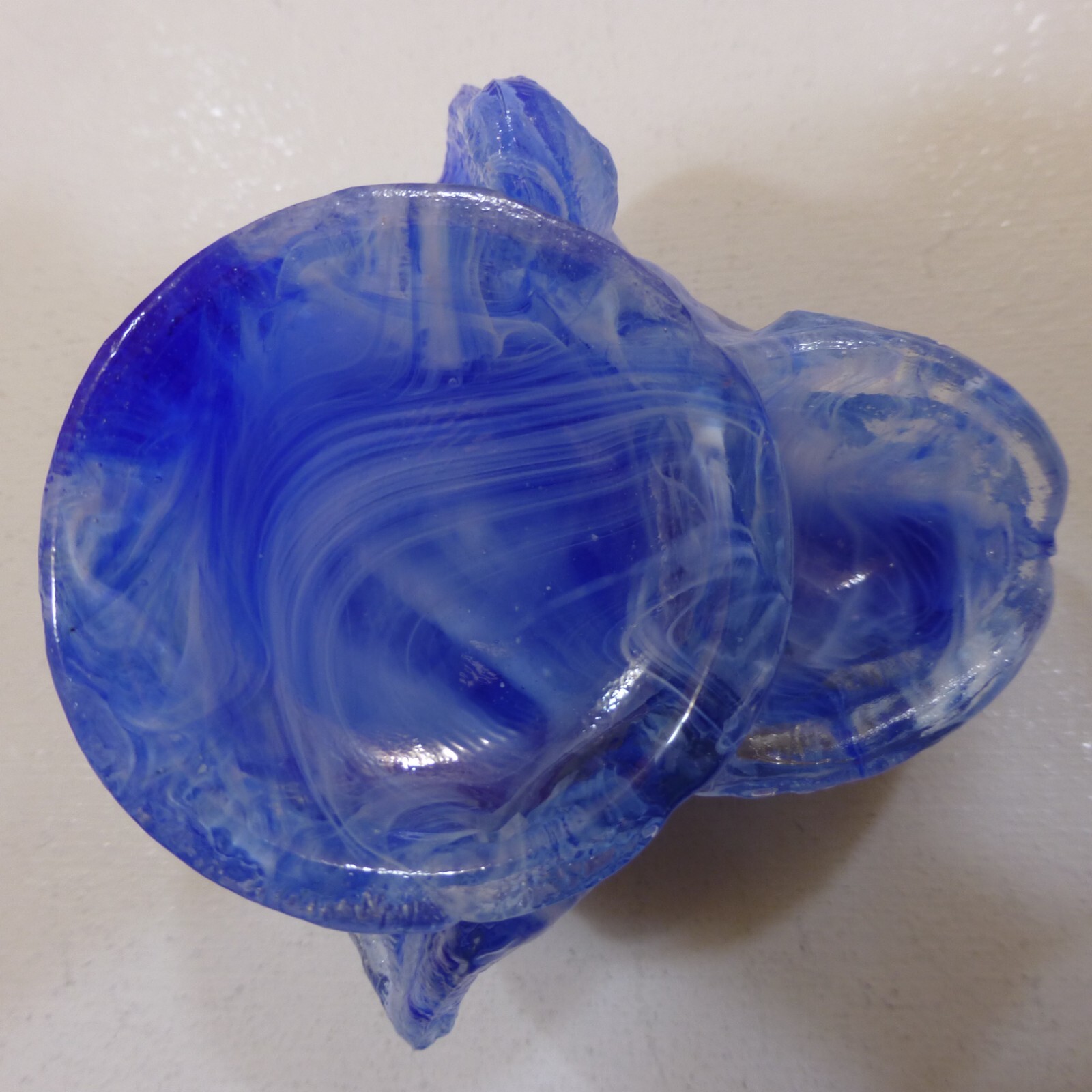 Joe St Clair COBALT BLUE WHITE SLAG Glass DOG HEAD TOOTHPICK MATCH HOLDER Summit Без бренда - фотография #13