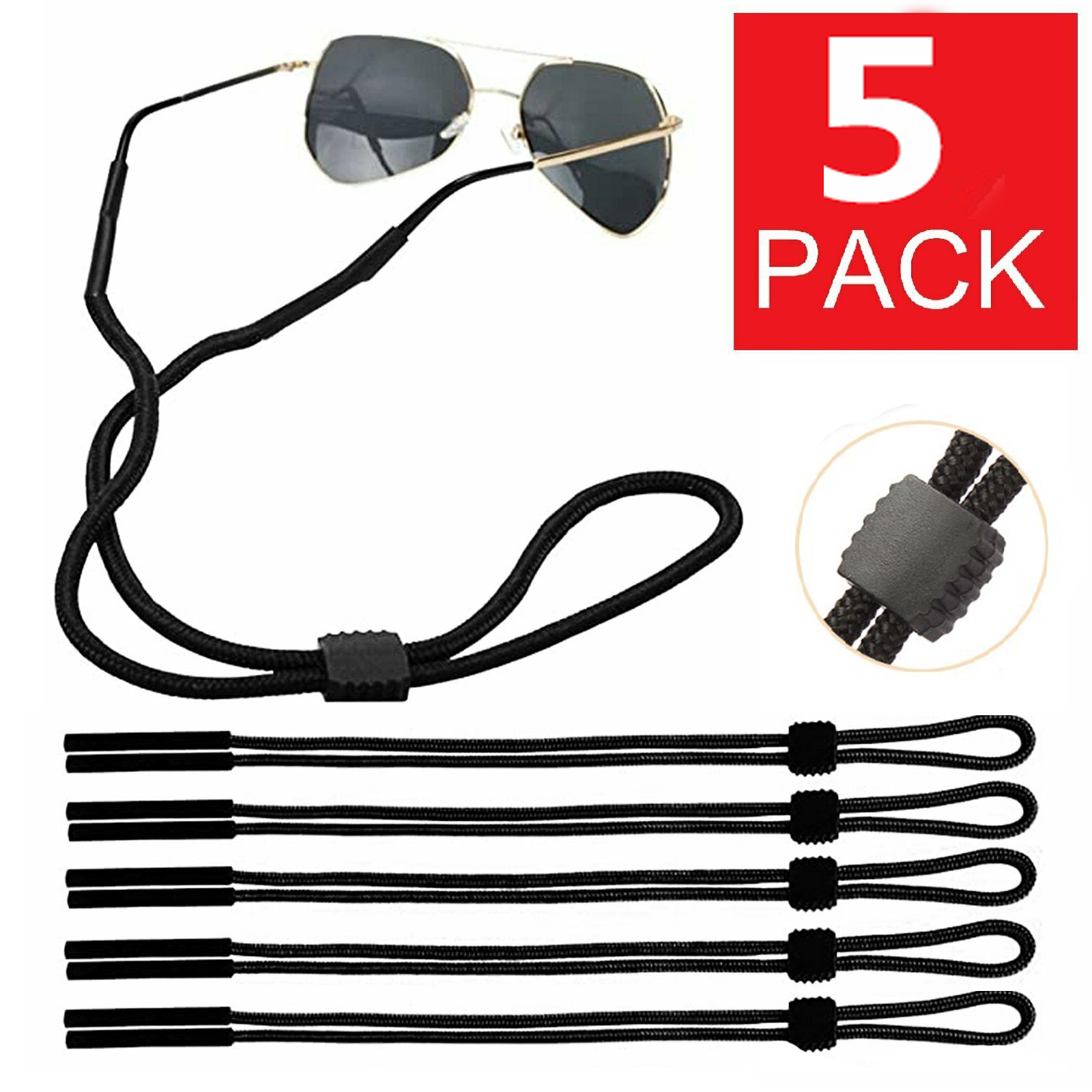 5-Pack Sport Sunglass Neck Strap Eyeglass Read Glasses Neck Cord Lanyard Holder Unbranded Does Not Apply