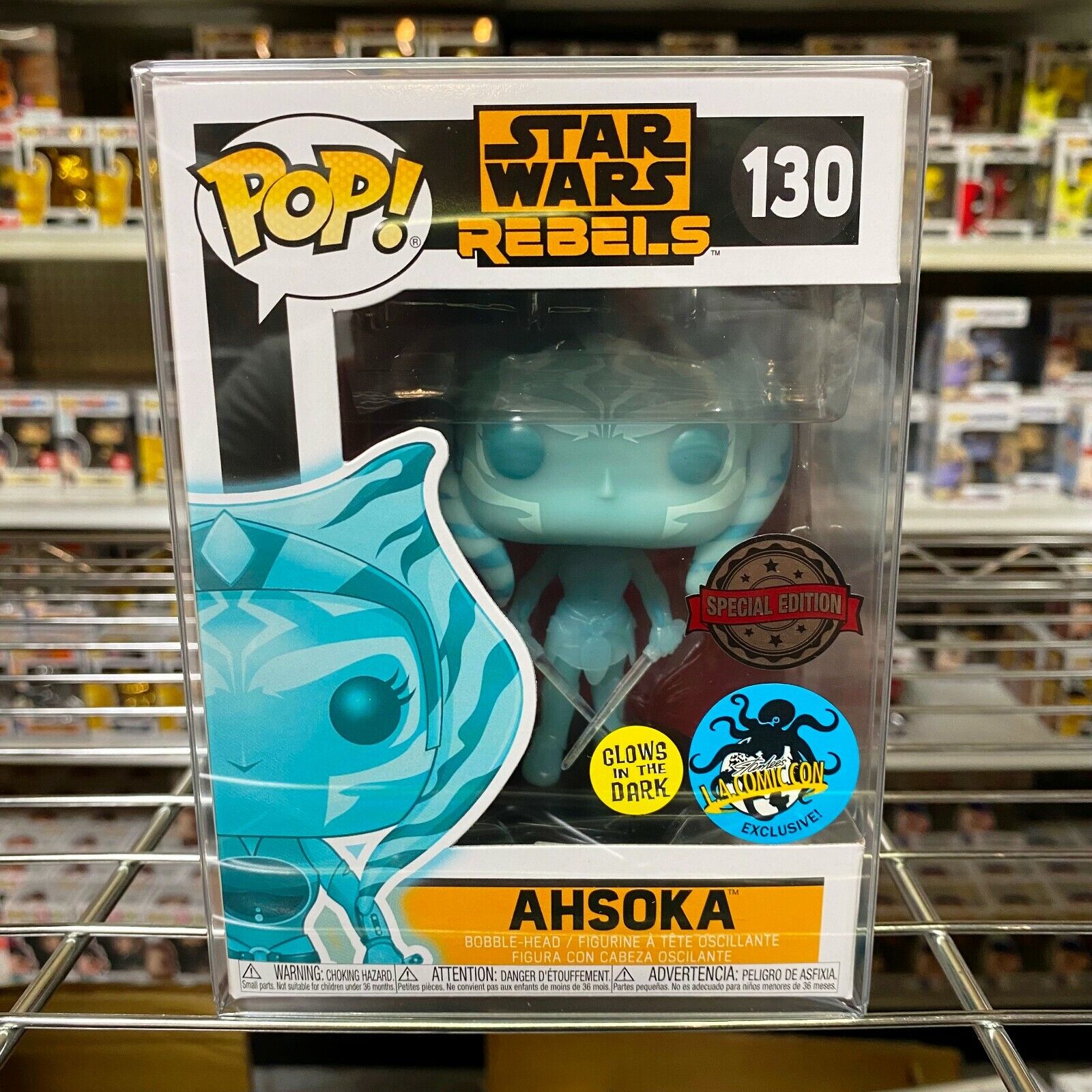 Funko Pop Star Wars Rebels : LA Comic Con : AHSOKA Glows #130 Vinyl "MINT"  Funko