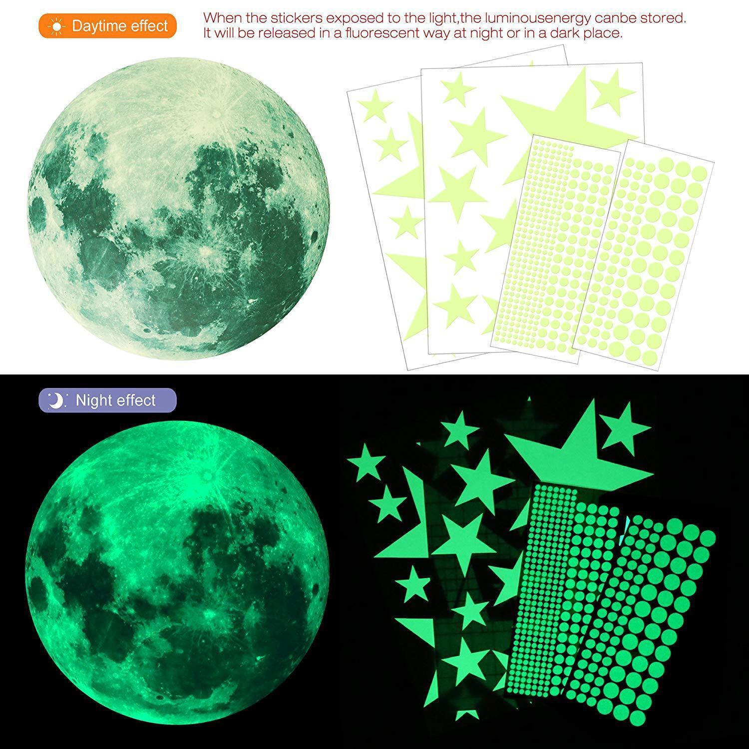 435 Glow in The Dark Wall Stickers Stars Moon Luminous Kid Bedroom Ceiling Decal Unbranded Does Not Apply - фотография #3