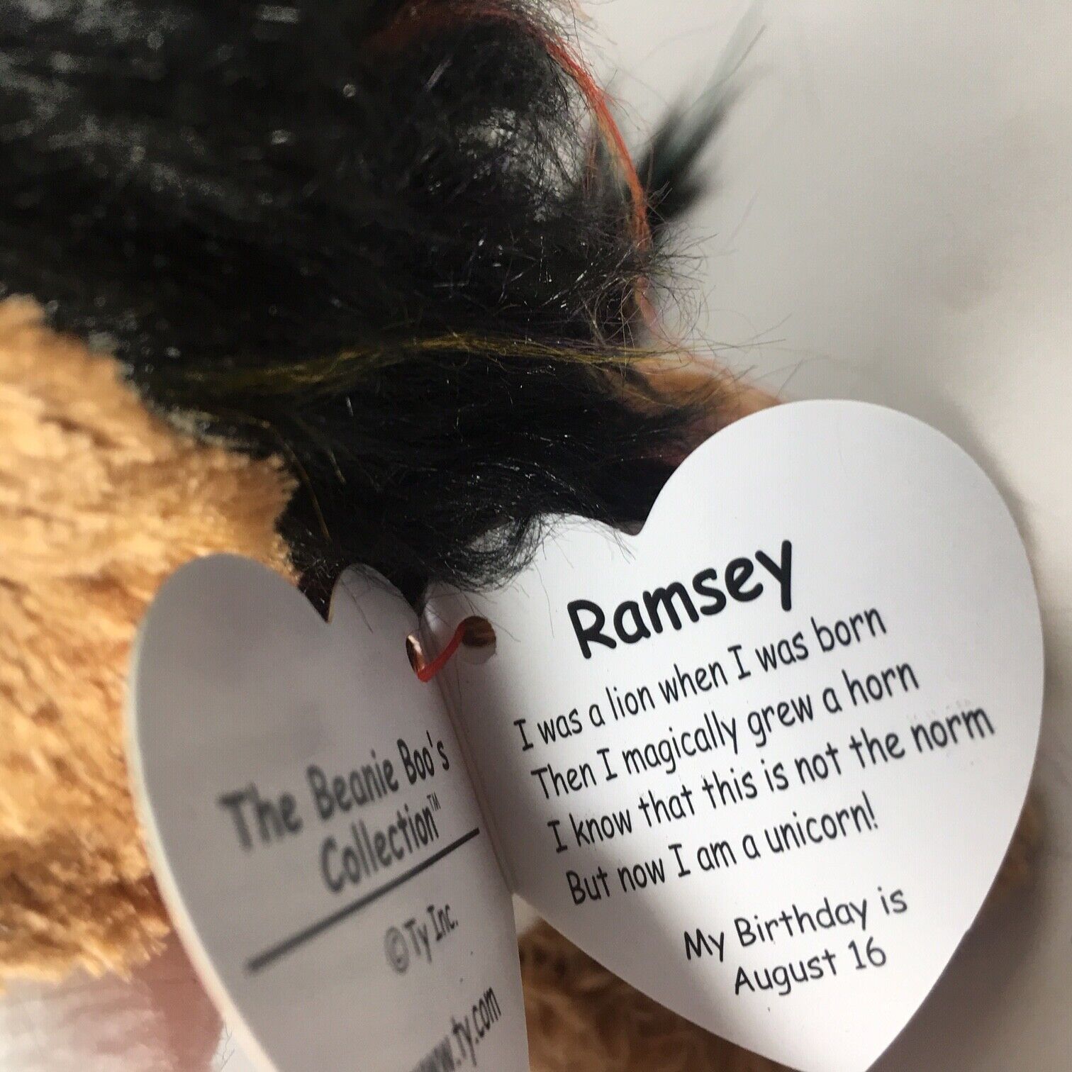 Ty Beanie Boos - RAMSEY the Unicorn Lion Unilion Stuffed Plush Animal Toy MWMTS Ty - фотография #5