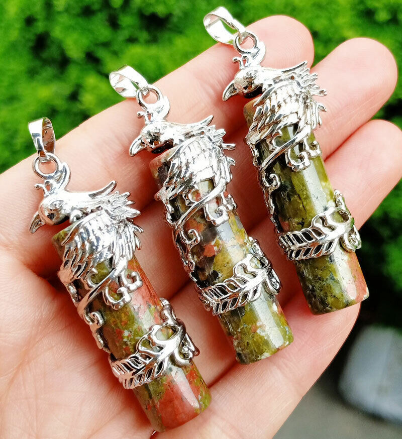 5pcs Unakite Jasper stone Phoenix Pendants Chakra Reiki Healing Amulet Power Unbranded