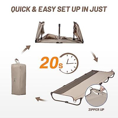  Lightweight Aluminum Camping Cot, 20-Second Quick Set-Up Folding Cot with Tan Does not apply Does Not Apply - фотография #5