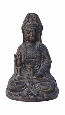 Handcrafted Chinese Sitting Kwan Yin, Bodhisattva Metal Statue JZ108 Без бренда