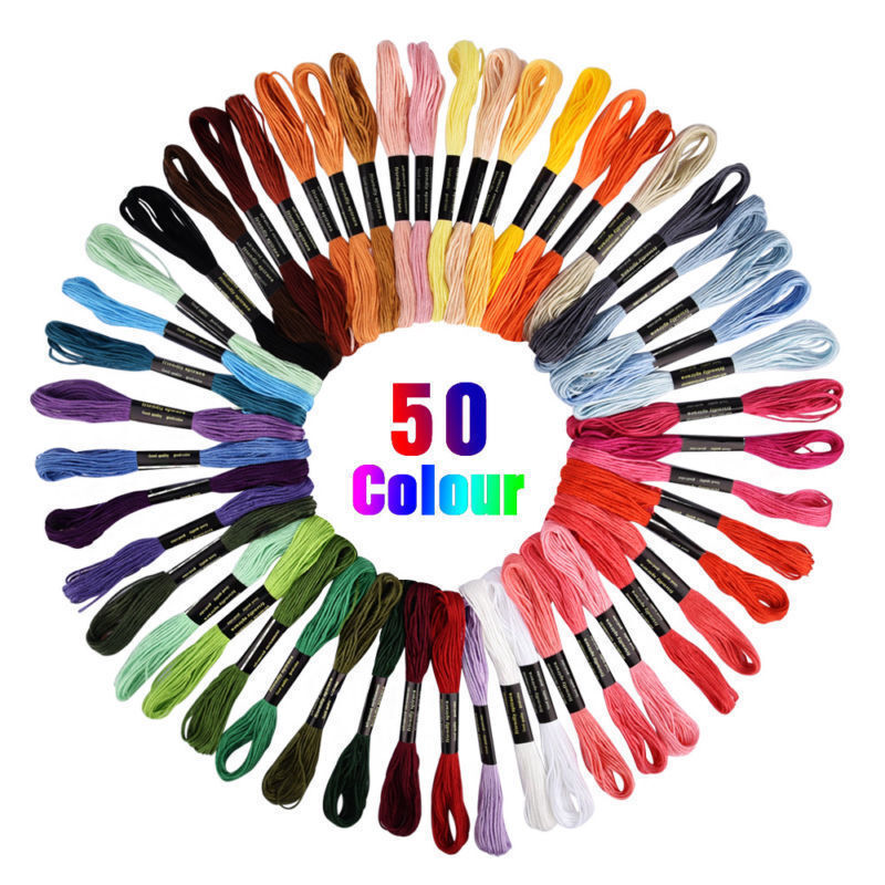 50 x Multi DMC Colors Cross Stitch Cotton Embroidery Thread Floss Sewing Skeins Unbranded 93435 - фотография #2