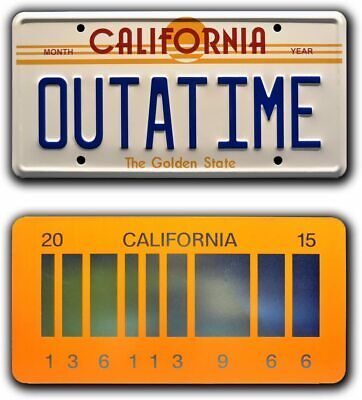 California License Plate Style - Back to the Future - Metal License Plates   Unbranded