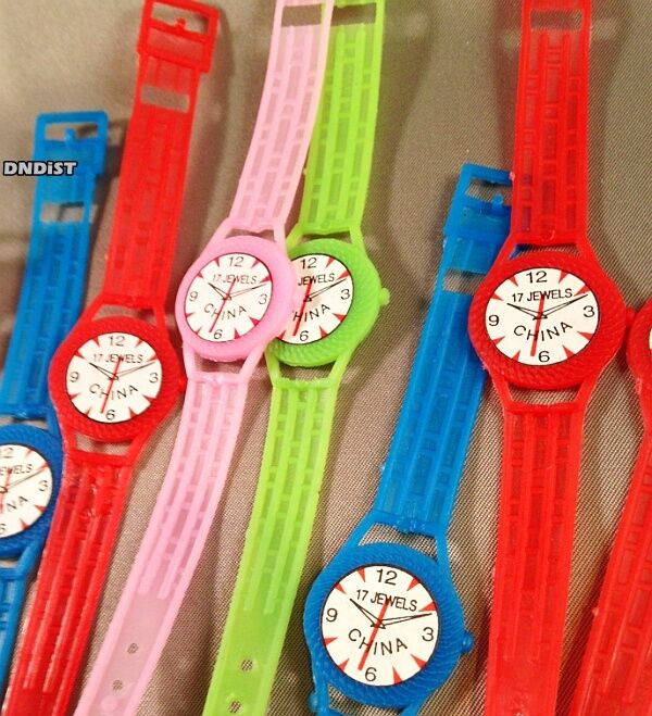 lot of 100 birthday party toy WRiST Watches plastic favor Colorful Wristband fun Unbranded - фотография #4