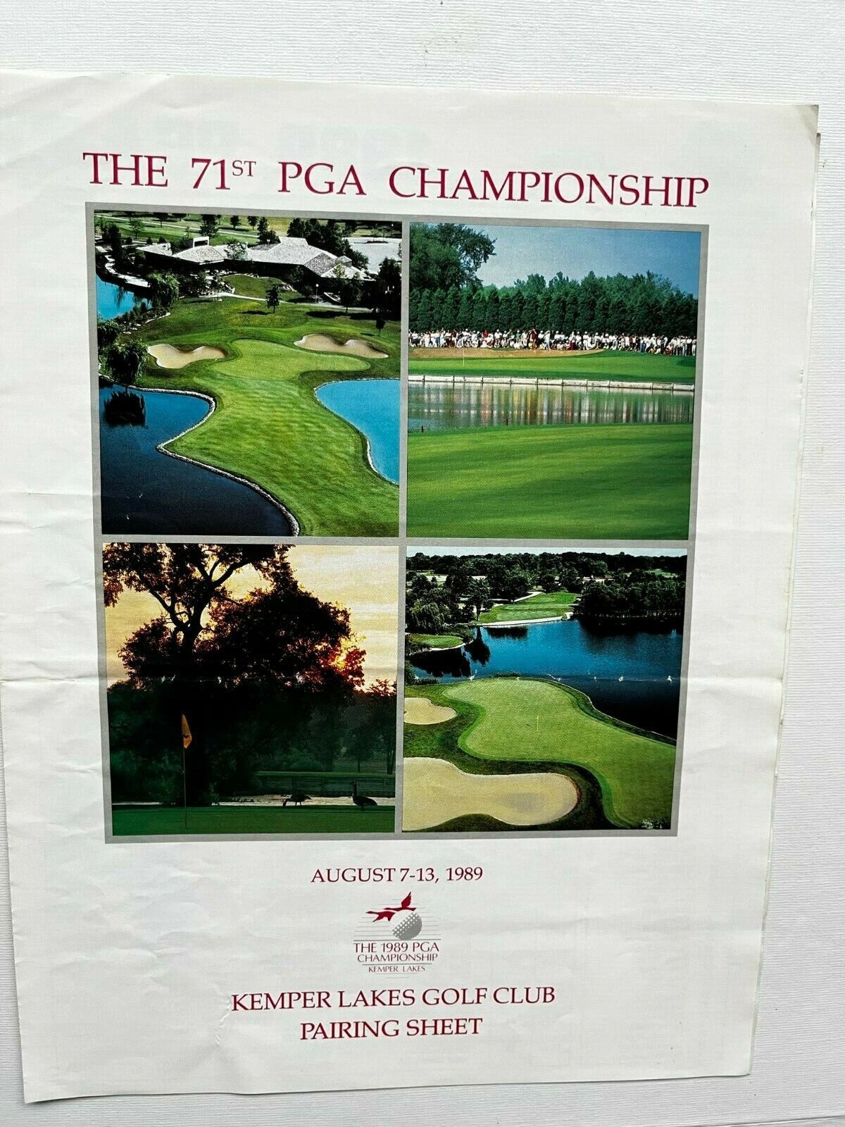 1989 PGA CHAMPIONSHIP 3 TICKETS+ KEMPER LAKES GUIDE/MAP+ 5Extras - PAYNE STEWART PGA - фотография #4