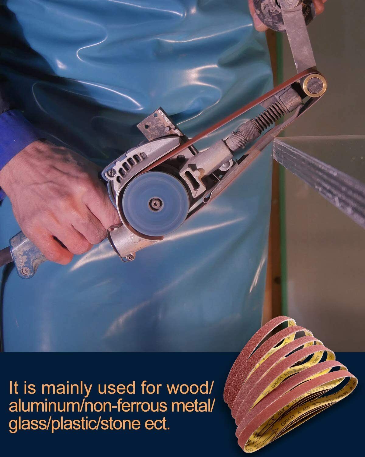 1/2 x 18" Sanding Belts Air File Belt Sander Sandpaper 40 60 80 120 180 240 Grit Satc Does Not Apply - фотография #8