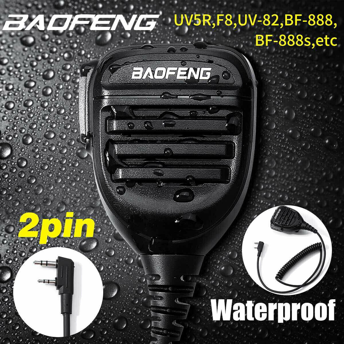 Hand Speaker Microphone PTT For Baofeng UV-82L UV-5R Two Way Radio Walkie Talkie Baofeng