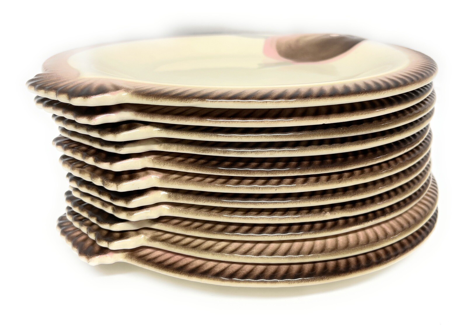 Vintage LONGWY Copenhague Fish 12 Dinner Plates FRANCE LONGWY - фотография #6
