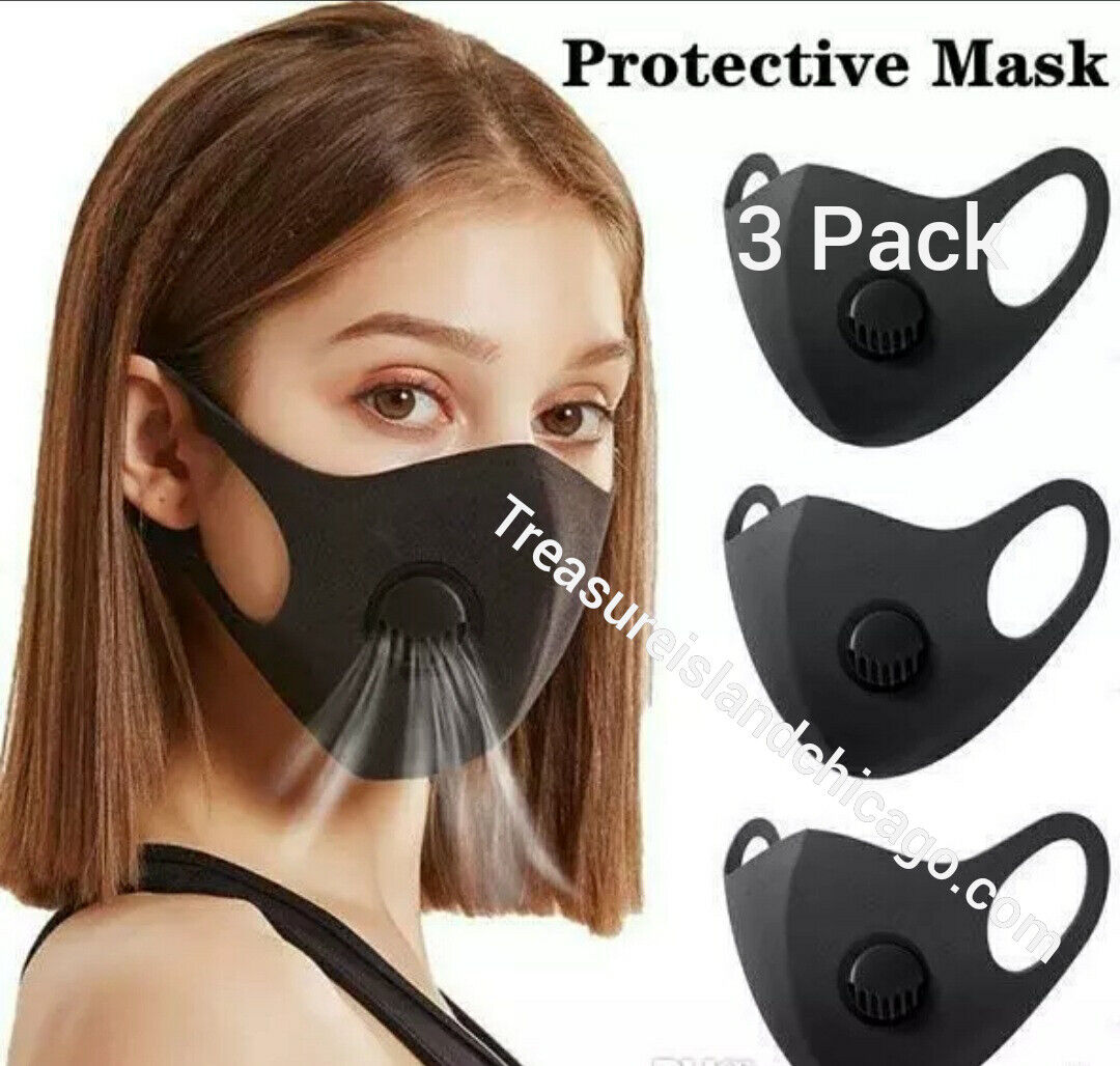 BREATHABLE FACE MASK WITH FILTER (3 MASKS PER PACK) Unbranded