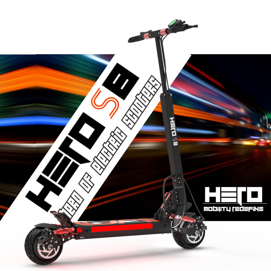 Hero S8 Electric Scooter Bigger Battery THAN Ninebot MAX Segway THUMB THROTTLE Hero Does Not Apply