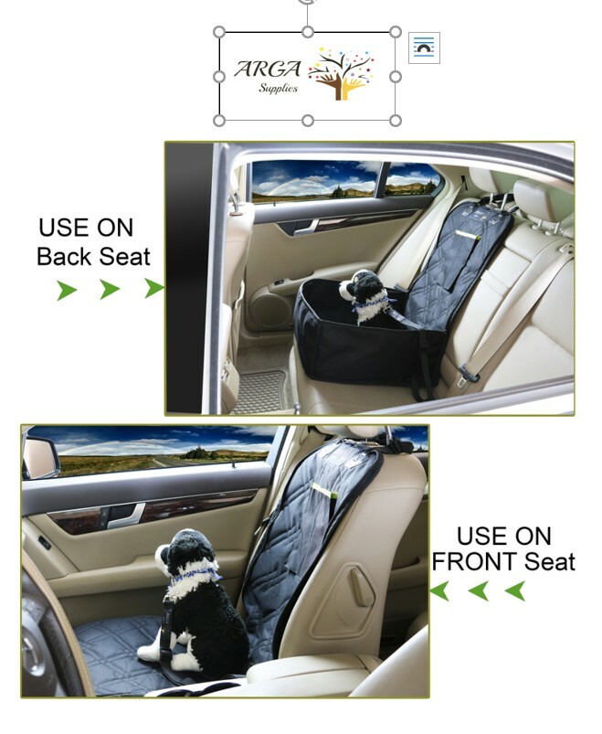 Cover Seat for Dog in Car  3 in 1 turn to Sleep Pad,  + Pet Buckle up Belt, Bowl ARGA Supplies YHY-PCBS-BKG1 - фотография #2