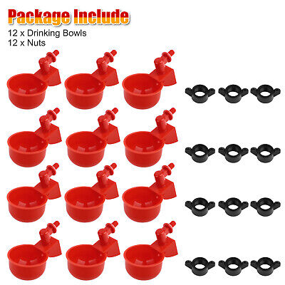 12x Chicken Automatic Watering Cups Waterer Duck Quail Geese Hen Poultry Drinker RedTagTown Does Not Apply - фотография #10