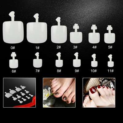 600Pcs Artificial Fake Toe Nails Tips For Nail Art Decoration Foot Manicure Tool iBrookAuction Does not apply - фотография #3