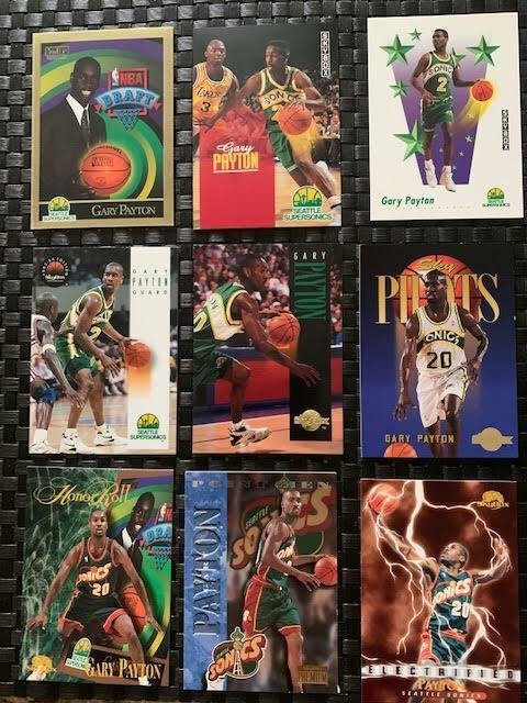 39 Gary Payton HOF'er Various Vintage Basketball Cards - See Photos Без бренда - фотография #2