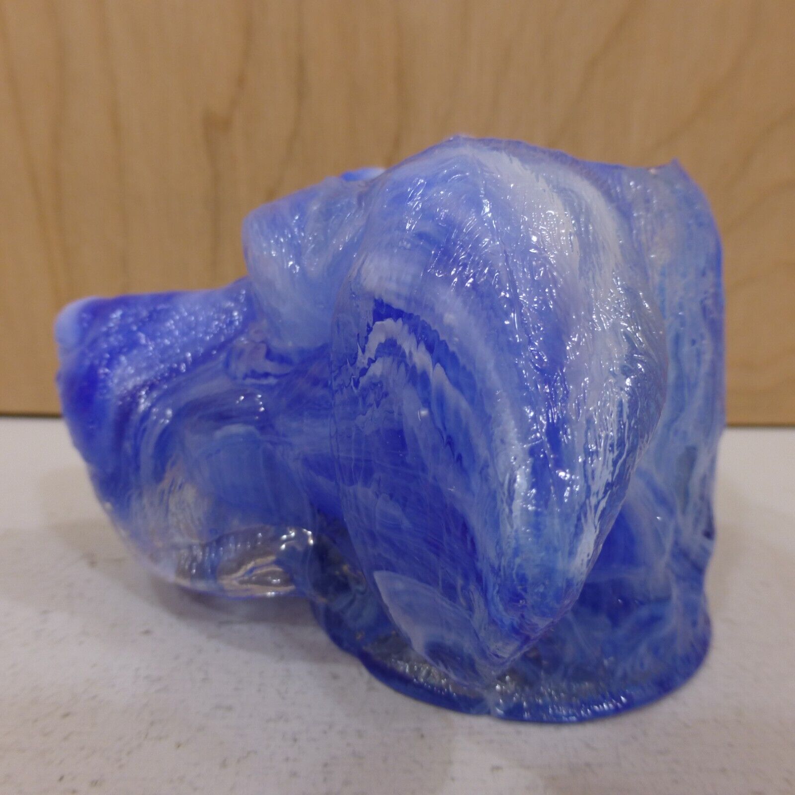 Joe St Clair COBALT BLUE WHITE SLAG Glass DOG HEAD TOOTHPICK MATCH HOLDER Summit Без бренда - фотография #4
