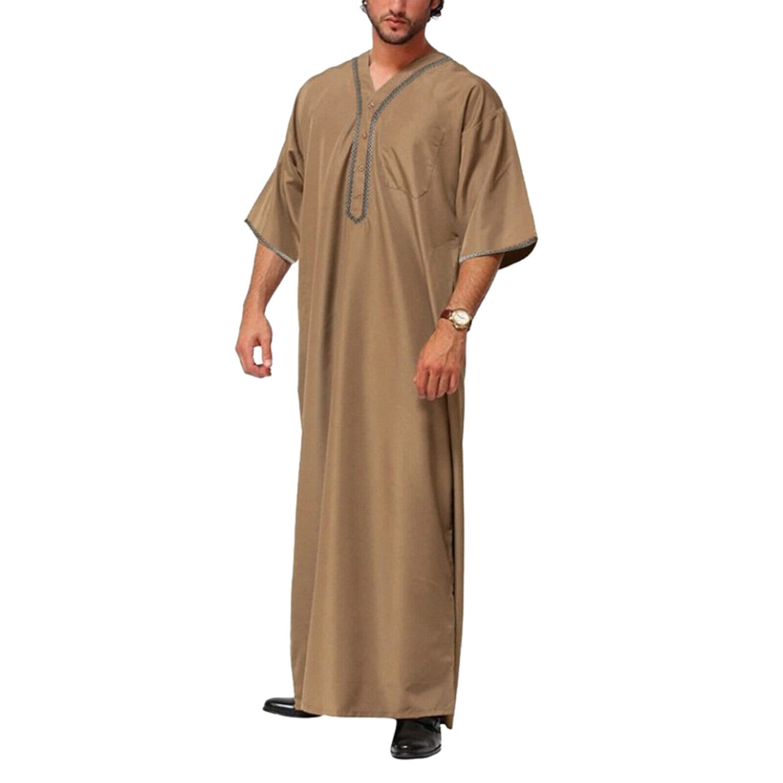 Mens Muslim Abaya Robe Thobe Saudi Dubai Jubba Long Kaftan Maxi Dress Islamic Unbranded Does Not Apply - фотография #4