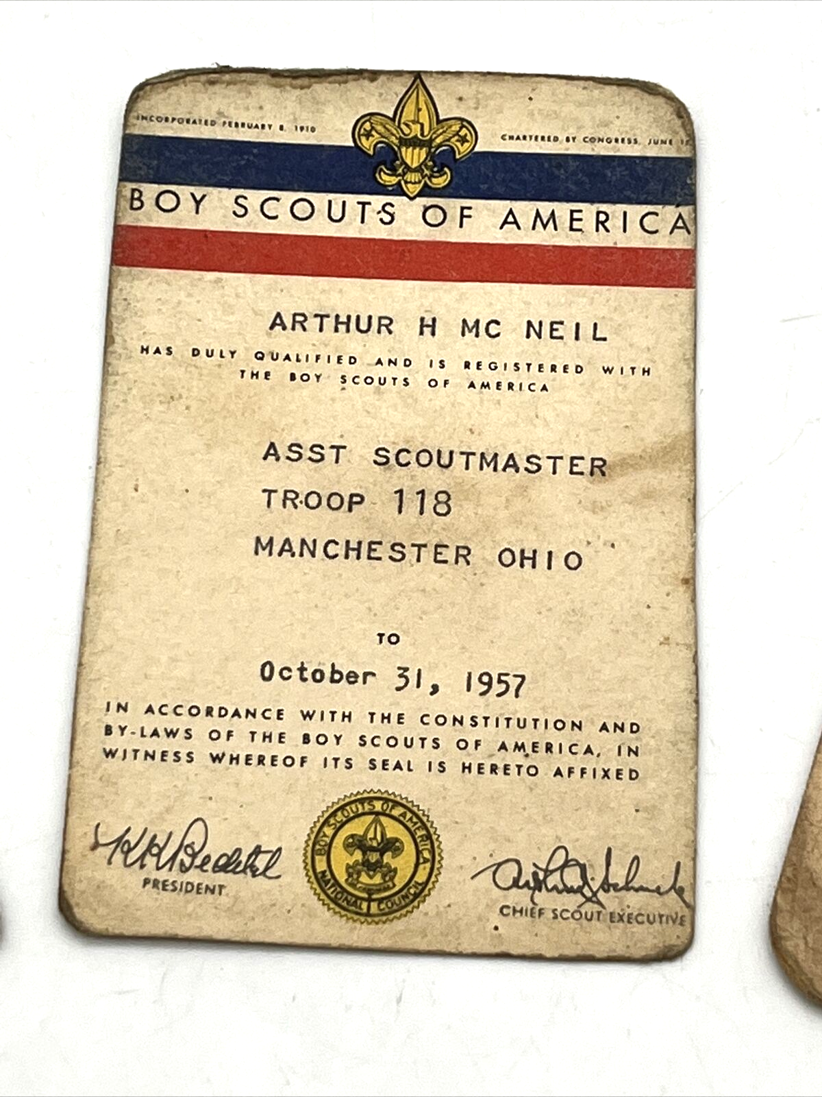 VTG Boy Scout 1950's Ohio Area Certificates of Membership & Explorer Rating Card Без бренда - фотография #4