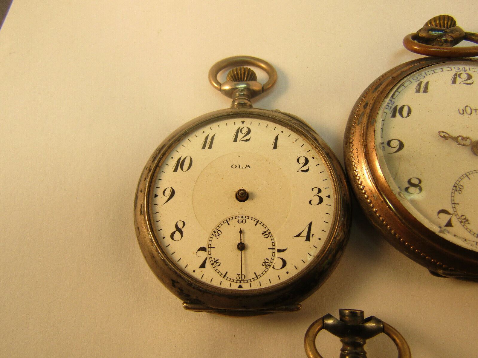 SILVER STEM WIND ANTIQUE POCKET WATCHES FOR RESTORATION OR PARTS SPW-05 E.B. LEVANT - фотография #2