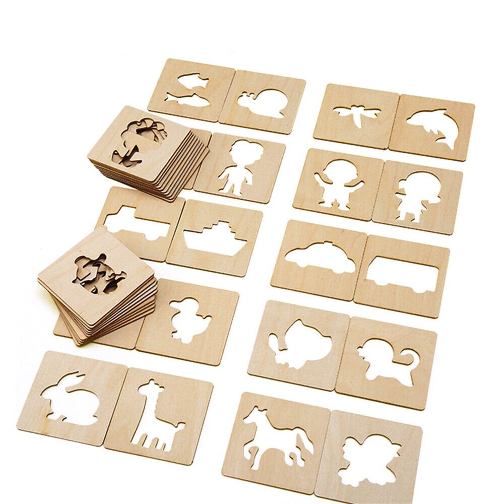 20Pcs Coloring Puzzle Arts Montessori Toy Drawing Stencils Kit Drawing Board Set Unbranded Does Not Apply - фотография #9