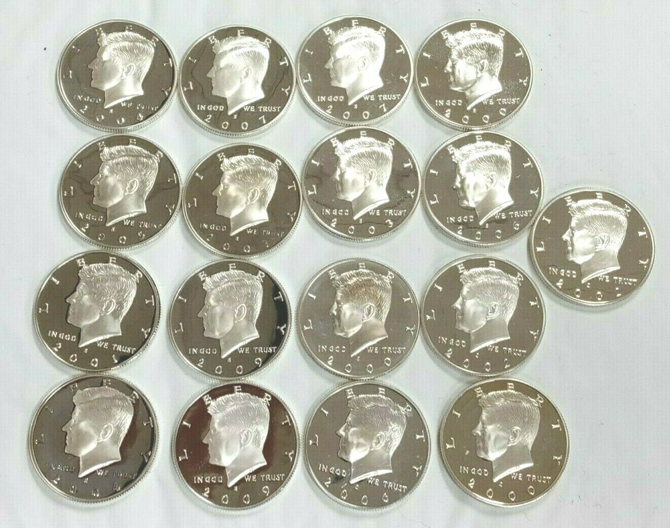 Lot of 17 GEM Deep Cameo Silver Proof Kennedys Half Dollars Mixed Dates L181 Без бренда