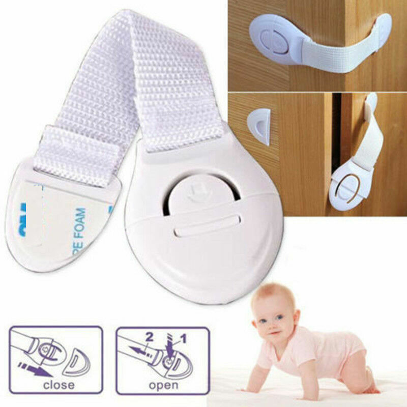 10pcs Cabinet Drawers Door Safe Plastic Lock Straps Protect Kid Baby Safety Set Unbranded Does Not Apply