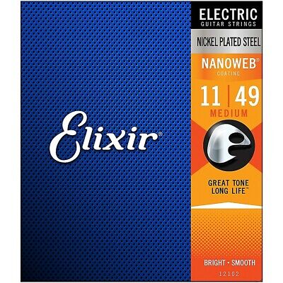 Elixir Nanoweb Electric Strings, Medium (11-49) 3-Pack Elixir 12102-3PK-KIT - фотография #4