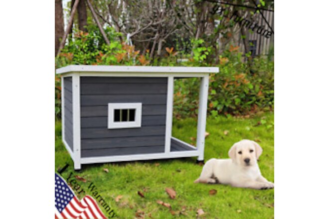 Dog House Indoor& Outdoor Wooden Dog Kennel with Opening Hinged Roof Dog Cage