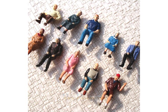 30 pcs Sitting Passengers Seated Figures O scale 1:48 Painted People 10 poses