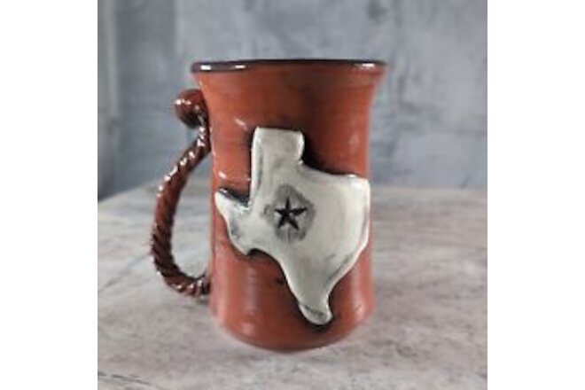 Handmade Pottery Mug Lt. Hoisington Abilene Texas State Longhorn Bull Intricate