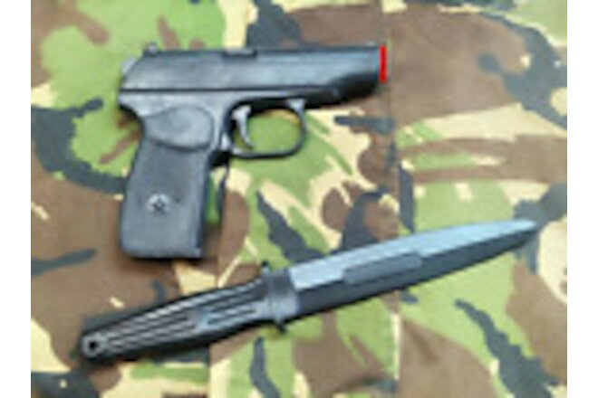 Set Practice Rubber Training Gun PM MAKAROV + plastic Knife Police Self Defense