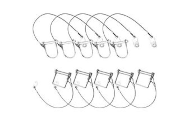 10Pcs Trailer Coupler Pin with Steel Quick Release Ring 2-3/4" x 1/4",for Tra...