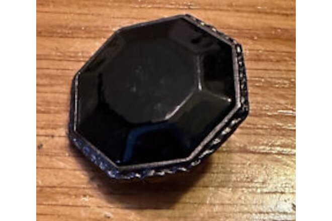 CHANEL 100% Authentic Vintage Black/Dark Blue Shimmer CCLogo Button NEW/RARE (1)