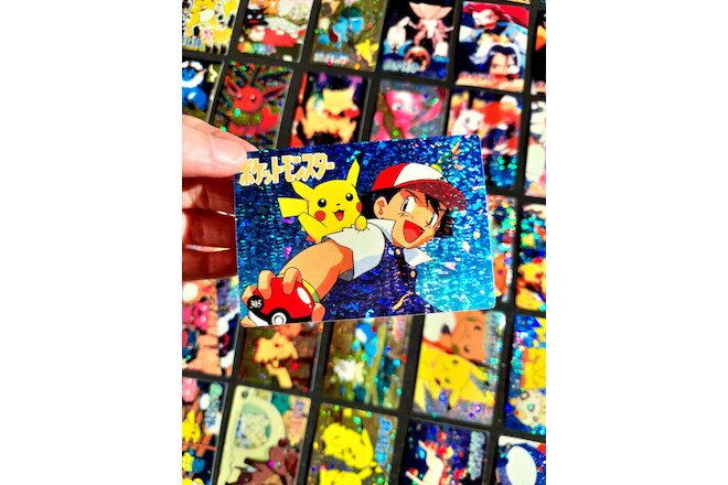 Lot 45pcs Pokemon Tv Scenes Vintage Exclusive Prism Japan Vending Stickers Rare