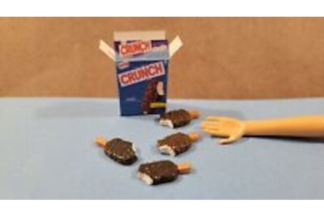 Kitchen Food Miniature Box of Crunch Ice Cream Bars Fits Barbie Doll 1:6 bb